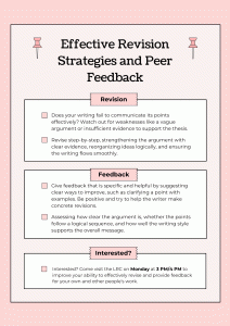 Effective Revision Strategies and Peer Feedback