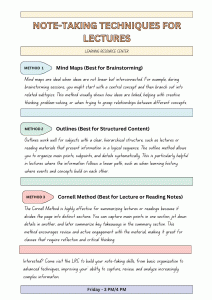 Note-Taking Techniques For Lecturers