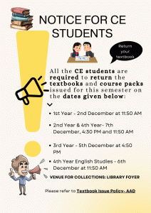 Notice for CE students