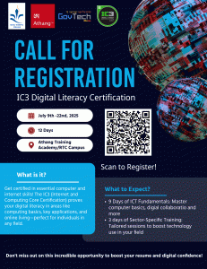 Call for Registration for IC3 Digital Literacy Training | July 2025