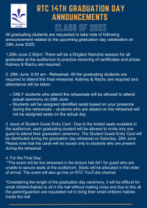  Announcement for Graduating Students | Class of 2025