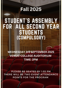 Student Assembly for 2nd year students