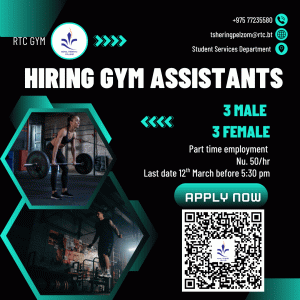 Vacancy for Gym Assistant