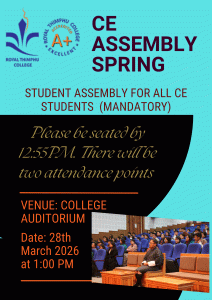 Student Assembly for all CE students