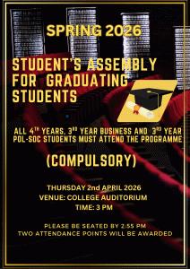 Student Assembly for graduating students