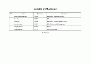 Selected GYM Assistant 