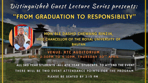 Distinguished Guest Lecture Series with Dasho Chewang Rinzin
