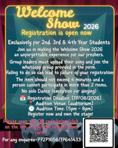 Welcome Show  Registration