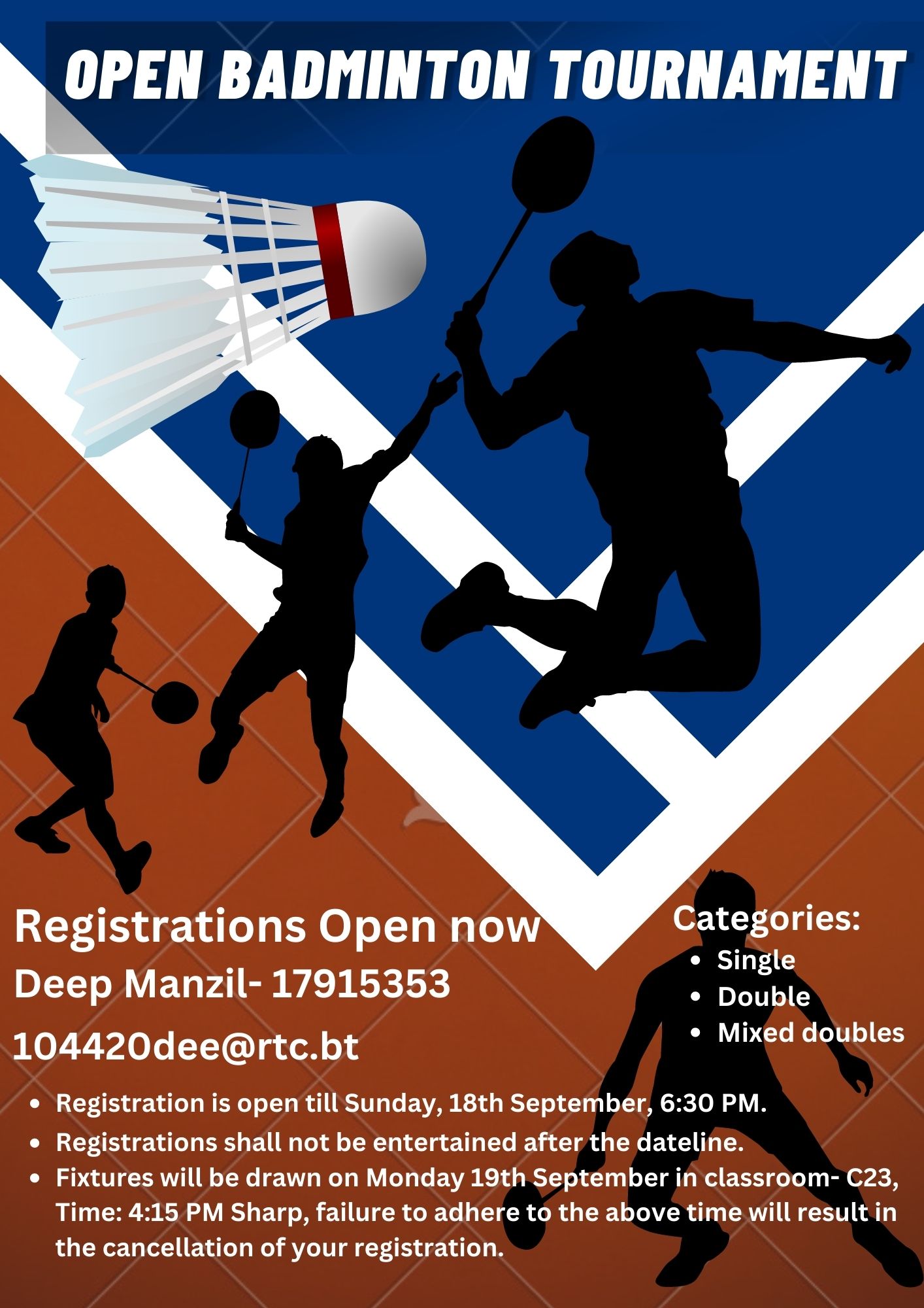 Flyer for Badminton Tournament 1