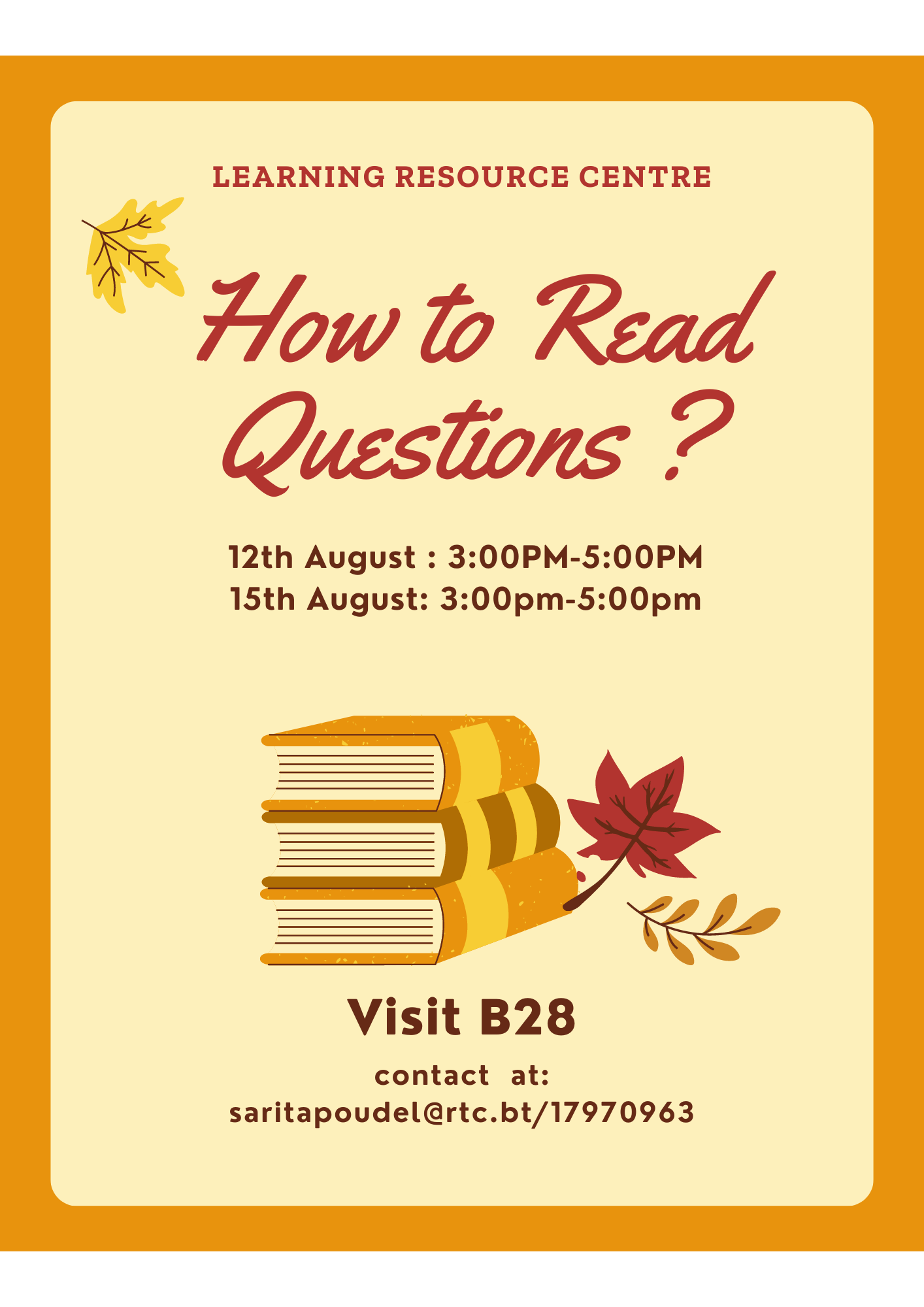 How to Read Questions Flyer