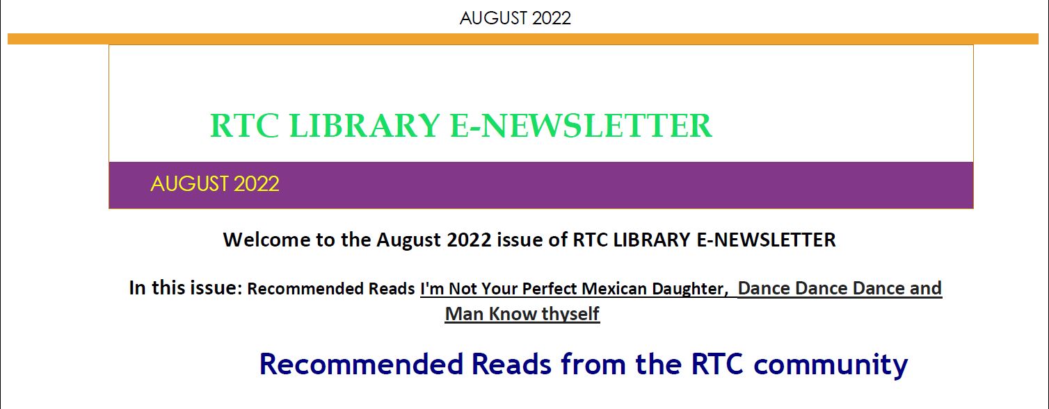 RTC LIBRARY E NEWSLETTER