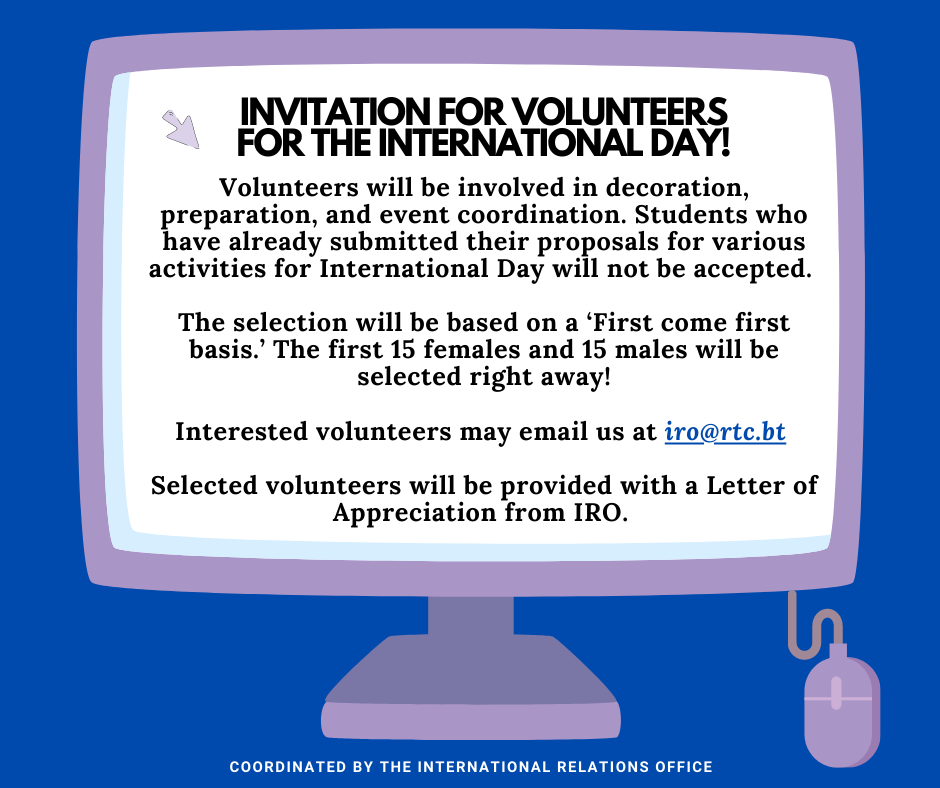 INVITATION FOR VOLUNTEERS